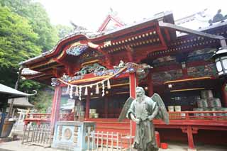 Foto, materieel, vrij, landschap, schilderstuk, bevoorraden foto,De hoofdbureau van de Takao maakte bataat artsenij keizer droog, De hoofdbureau, Chaitya, Shinto stro festoon, Shinto