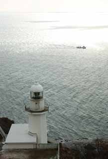 fotografia, material, livra, ajardine, imagine, proveja fotografia,O Promontrio de terra, farol, cu azul, mar, O horizonte