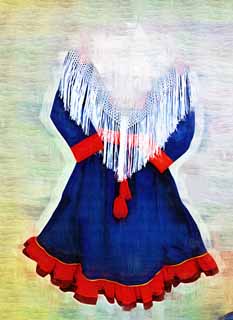 illust, matire, libre, paysage, image, le tableau, crayon de la couleur, colorie, en tirant,INARI de Sapmi, modle, veste, Broderie, sami