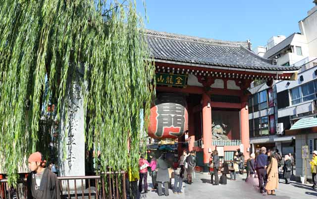 Foto, materiell, befreit, Landschaft, Bild, hat Foto auf Lager,Kaminari-mon Tor, das Besichtigen von Stelle, Senso-ji-Tempel, Asakusa, Laterne