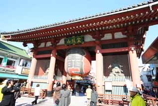 fotografia, materiale, libero il panorama, dipinga, fotografia di scorta,Kaminari-mon il Cancello, facendo il turista macchia, Tempio di Senso-ji, Asakusa, lanterna