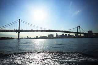 foto,tela,gratis,paisaje,fotografa,idea,Rainbow Bridge, Puente, Curso de unidad de disco, Un ave de ostra, Playa centro de la ciudad recin creado