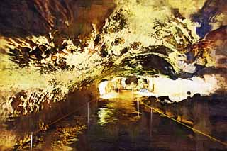 illustration,material,free,landscape,picture,painting,color pencil,crayon,drawing,Ssangyong Cave, Stalactite, stalagmite, compound cave, I am fantastic