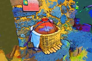 illust, matire, libre, paysage, image, le tableau, crayon de la couleur, colorie, en tirant,Un outil de la tradition coren, Ncessits journalires, Transport, pot, Culture traditionnelle