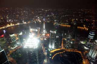 photo, la matire, libre, amnage, dcrivez, photo de la rserve,Une vue de la nuit de Shanga, Shanga, Centre financier Mondial, observatoire, nuit