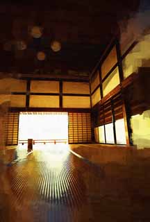 illustration,material,free,landscape,picture,painting,color pencil,crayon,drawing,Tenryu-ji great portion length, Chaitya, tatami mat, world heritage, Sagano