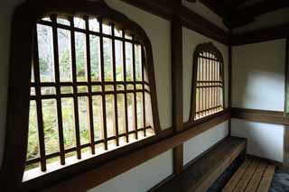 Foto, materiell, befreit, Landschaft, Bild, hat Foto auf Lager,Tenryu-ji Blume leitende-Fenster, Chaitya, Dachfenster, Welterbe, Sagano