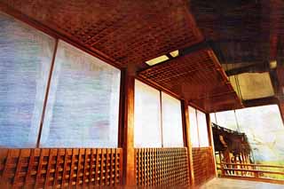 illustration,material,free,landscape,picture,painting,color pencil,crayon,drawing,Tenryu-ji Taho-nyorai, Chaitya, I am Japanese-style, world heritage, Sagano