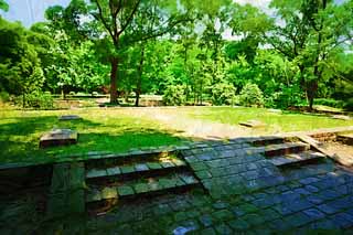 illust,tela,gratis,paisaje,fotografa,idea,pintura,Lpiz de color,dibujo,Ming Xiaoling Mausoleum Prncipe de la Corona ruinas de Dongling, Se queda, Los fundamentos, Una rea verde, Las ruinas