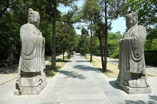 photo,material,free,landscape,picture,stock photo,Creative Commons,Ming Xiaoling Mausoleum old man relation road Shinto, Remains, stone statue, An approach to a shrine, world heritage