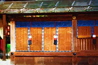 illust, materiell, befreit, Landschaft, Bild, Gemlde, Farbbleistift, Wachsmalstift, Zeichnung,,Shimogamo Shrine Corporation Bambusjalousie, Strau, Fenster, Gott, Welterbe