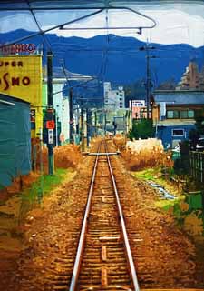 illust,tela,gratis,paisaje,fotografa,idea,pintura,Lpiz de color,dibujo,Lnea de Sakurai de JR, Ferrocarril, Tren, Tren local, 221 tren de sistema