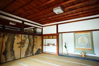 foto,tela,gratis,paisaje,fotografa,idea,Fotografa de Temple fusuma de Ninna - ji, Vela de buen tiempo de Fukui, Habitacin japons -style, Pintura tradicional japonesa, Mandala