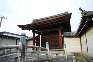 Foto, materiell, befreit, Landschaft, Bild, hat Foto auf Lager,Myoshin-ji Temple-Tor fr Kaiserliche Boten, Egen Kanzan, Brcke, Der Blumengartenpapst, Tempelbesitzstck zur Zensekte