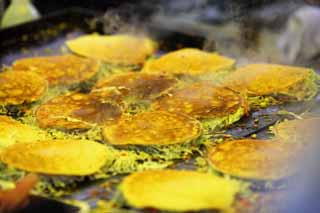 Foto, materiell, befreit, Landschaft, Bild, hat Foto auf Lager,Okonomiyaki, Weizenmehl, Quelle, Ein eiserner Teller, Ich bin wahnsinnig verliebt