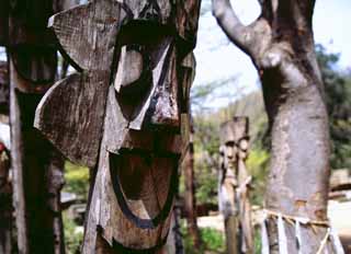 Foto, materiell, befreit, Landschaft, Bild, hat Foto auf Lager,Koreanische Totemstange, Tradition, Baum, , 