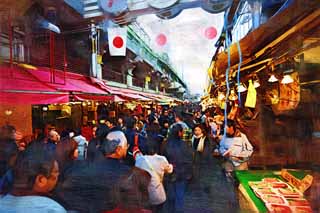 illust,tela,gratis,paisaje,fotografa,idea,pintura,Lpiz de color,dibujo,Galera de Ameyoko - cho, Bandera nacional, Multitud, Compras, Buena ganga