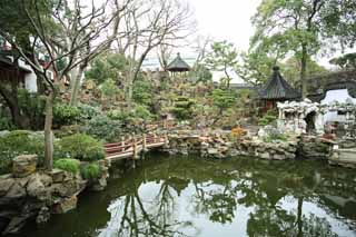 foto,tela,gratis,paisaje,fotografa,idea,Monte. Templo de mandato de jardn de Yuyuan, Jardn de casa de santuario chino, , Estilo de comida chino, Laguna