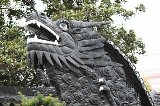 photo,material,free,landscape,picture,stock photo,Creative Commons,Yuyuan Garden dragon wall, Joss house garden, dragon, roof tile, Chinese building