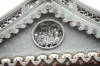 photo, la matire, libre, amnage, dcrivez, photo de la rserve,Yuyuan Garden sculpture de toit, Joss logent le jardin, Prtre bouddhiste, grenouille, Btiment chinois