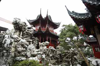 photo,material,free,landscape,picture,stock photo,Creative Commons,Yuyuan Garden, Joss house garden, , Chinese food style, I am painted in red