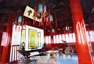 illust, matire, libre, paysage, image, le tableau, crayon de la couleur, colorie, en tirant,Yuyuan jardinent, Joss logent le jardin, , Style de la nourriture chinois, somme