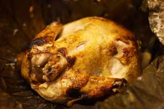 Foto, materiell, befreit, Landschaft, Bild, hat Foto auf Lager,Das Blatt teilt Ware der Lotosblume des Vogels auf, Chinesisches Essen, Huhn, Es ist selbst gemacht, Kche