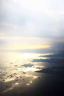 fotografia, materiale, libero il panorama, dipinga, fotografia di scorta,Accenda abbandonare nell'area industriale, nube, voce del cielo, Il mare, nave