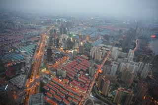 Foto, materiell, befreit, Landschaft, Bild, hat Foto auf Lager,Entwicklung von Schanghai, Scheinwerfer, Pudong New-Gebiet, Eine Wohnung, Wolkenkratzer