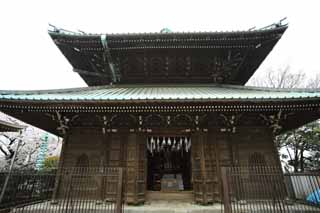 Foto, materieel, vrij, landschap, schilderstuk, bevoorraden foto,Ikegami voorkant poort tempel bergplaats voor houdende de Boeddhist bijbel, Takashi Nichiren, Chaitya, Galm bergplaats, Alle Boeddhist sutras voor Amagai