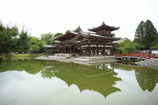 Foto, materiell, befreit, Landschaft, Bild, hat Foto auf Lager,Byodo-in Tempel chinesischer Phnixtempel, Welterbe, Jodo-Glaube, Pessimismus wegen des Glaubens am dritten und letzter Phase von Buddhismus, Ein Amitabha sitzendes Bild