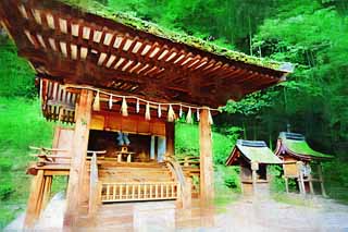 illust,tela,gratis,paisaje,fotografa,idea,pintura,Lpiz de color,dibujo,Es Kasuga Shrine del santuario de Shinto en Uji, Tutor deidad, Guirnalda de paja sintosta, Persiana de bamb, Shinto