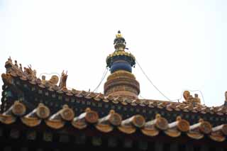 photo,material,free,landscape,picture,stock photo,Creative Commons,A Yonghe Temple tower, Tibet, chain, Money, Chaitya