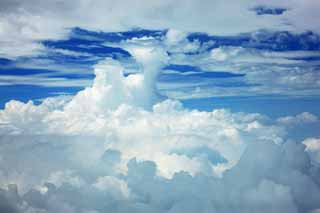 Foto, materieel, vrij, landschap, schilderstuk, bevoorraden foto,Een donder wolk, Blauwe lucht, Wolk, Een antenne foto, Zee van de bewolking