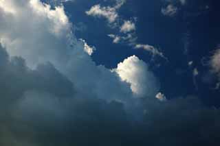 Foto, materieel, vrij, landschap, schilderstuk, bevoorraden foto,Een wolk van de zomer, Wolk, Blauwe lucht, Wind, Plat