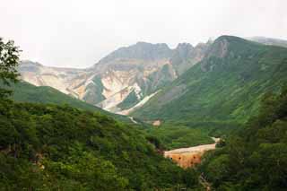 photo, la matire, libre, amnage, dcrivez, photo de la rserve,Mt. Tokachi-dake, Le mountaintop, ridgeline, Bave balancent, volcan