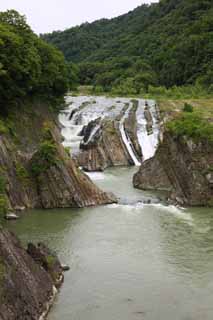 fotografia, materiale, libero il panorama, dipinga, fotografia di scorta,Fiume di Yubari, pietra, foresta vergine, Falda, flusso