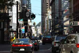 fotografia, materiale, libero il panorama, dipinga, fotografia di scorta,Secondo San Francisco, Facendo il turista, macchina, costruendo, Fila di case lungo una strada urbana