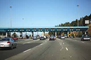 photo,material,free,landscape,picture,stock photo,Creative Commons,A tollgate, highway, Asphalt, car, FASTRAK