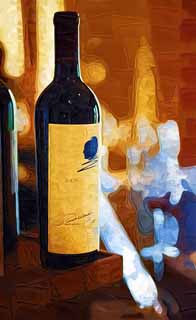 illust, matire, libre, paysage, image, le tableau, crayon de la couleur, colorie, en tirant,O un passer, Vin rouge, Opus un, Valle Napa, Vin de Californie