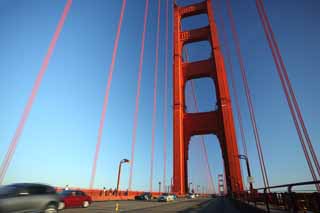 Foto, materieel, vrij, landschap, schilderstuk, bevoorraden foto,Een Golden Gate Bridge, De Golden Gate Bridge, De straten, Rijweg, Toeristische aantrekking