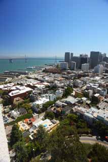 photo,material,free,landscape,picture,stock photo,Creative Commons,The sea of San Francisco, port, The Harbour Bridge, ship, residential area