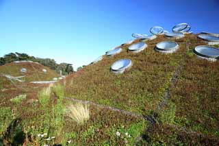 fotografia, materiale, libero il panorama, dipinga, fotografia di scorta,Un tetto di modello per ambiente, finestra rotonda, Ecologia, museo, disegno