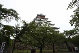 photo,material,free,landscape,picture,stock photo,Creative Commons,The young Matsushiro castle tower, moat, Ishigaki, Kurokawa Castle, Ujisato Gamo