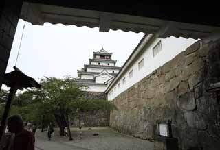 photo, la matire, libre, amnage, dcrivez, photo de la rserve,La jeune tour de chteau Matsushiro, foss, Ishigaki, Chteau Kurokawa, Ujisato Gamo