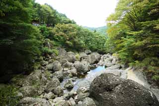 photo, la matire, libre, amnage, dcrivez, photo de la rserve,La rivire de la chute d'eau de Fukuroda, pierre norme, Takikawa, Rivire Kuji, courant