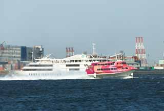 Foto, materiell, befreit, Landschaft, Bild, hat Foto auf Lager,Ein Jetfoil, Passagierschiff, Hohes Geschwindigkeitsschiff, Hafen, Jetfoil