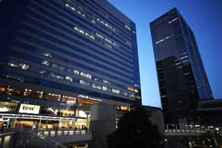 foto,tela,gratis,paisaje,fotografa,idea,Estacin de Shinagawa, Edificio alto, Un edificio de oficinas, Vista de noche, De noche