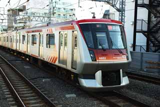 photo,material,free,landscape,picture,stock photo,Creative Commons,Tokyu Oimachi Line, An express, Mizonokuchi, Oimachi Line, An orange