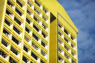 photo,material,free,landscape,picture,stock photo,Creative Commons,An apartment, house, Multifamily housing, high-rise house, Yellow